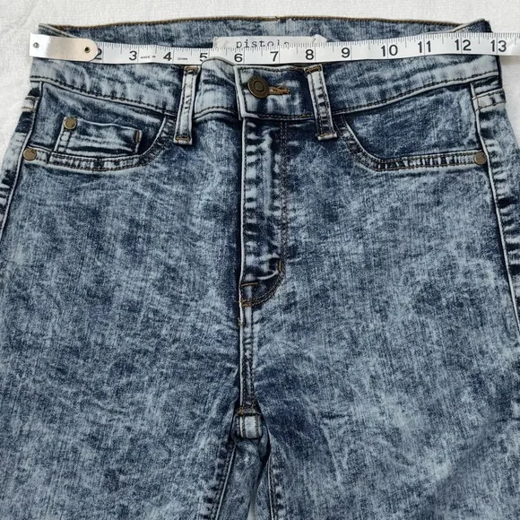 Pistola Acid Wash Skinny Jeans High Rise Distressed Size 26 - Picture 12 of 14